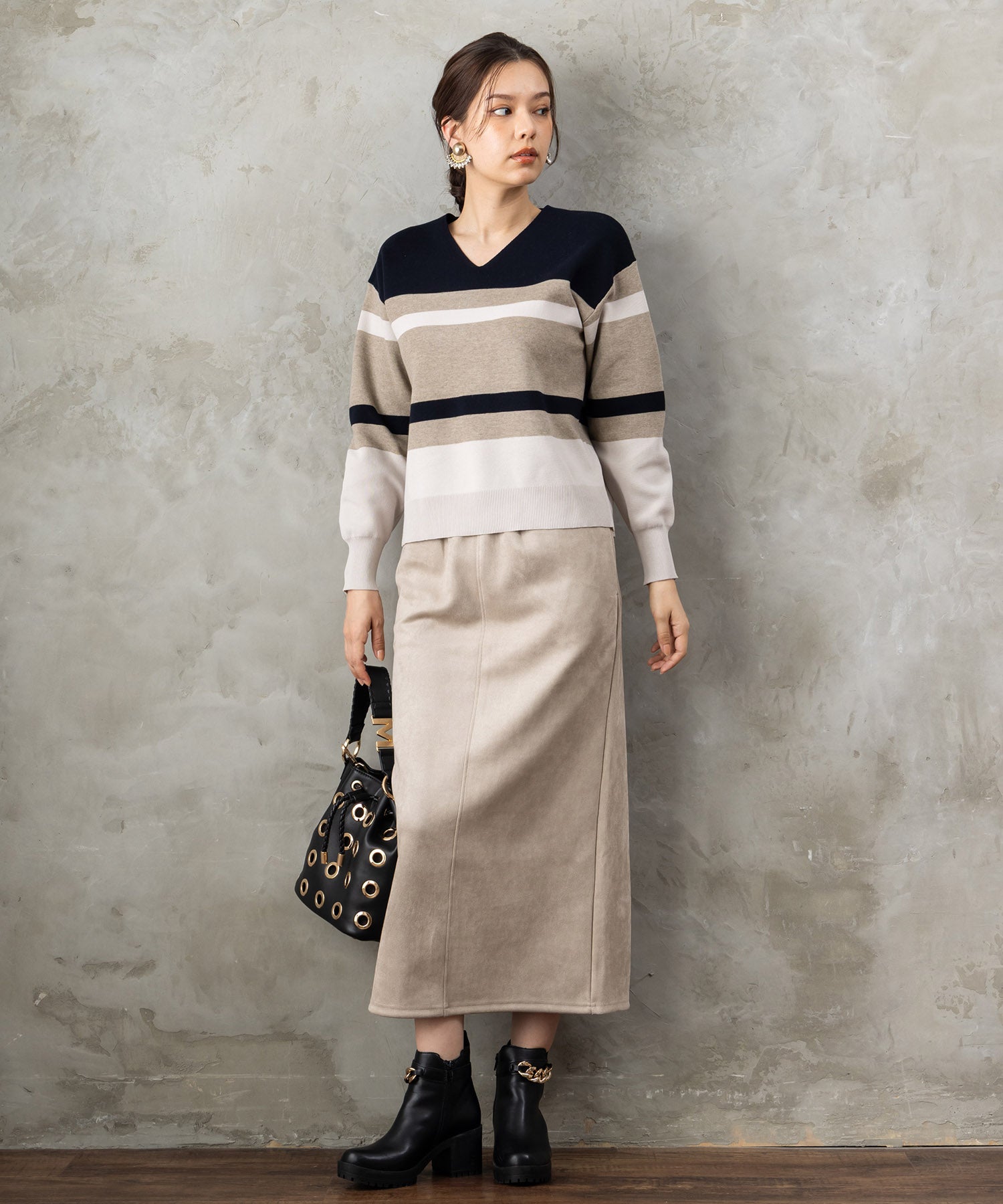 【JETSET SOLO PLUS】マシュマロタッチミラノVネックニット