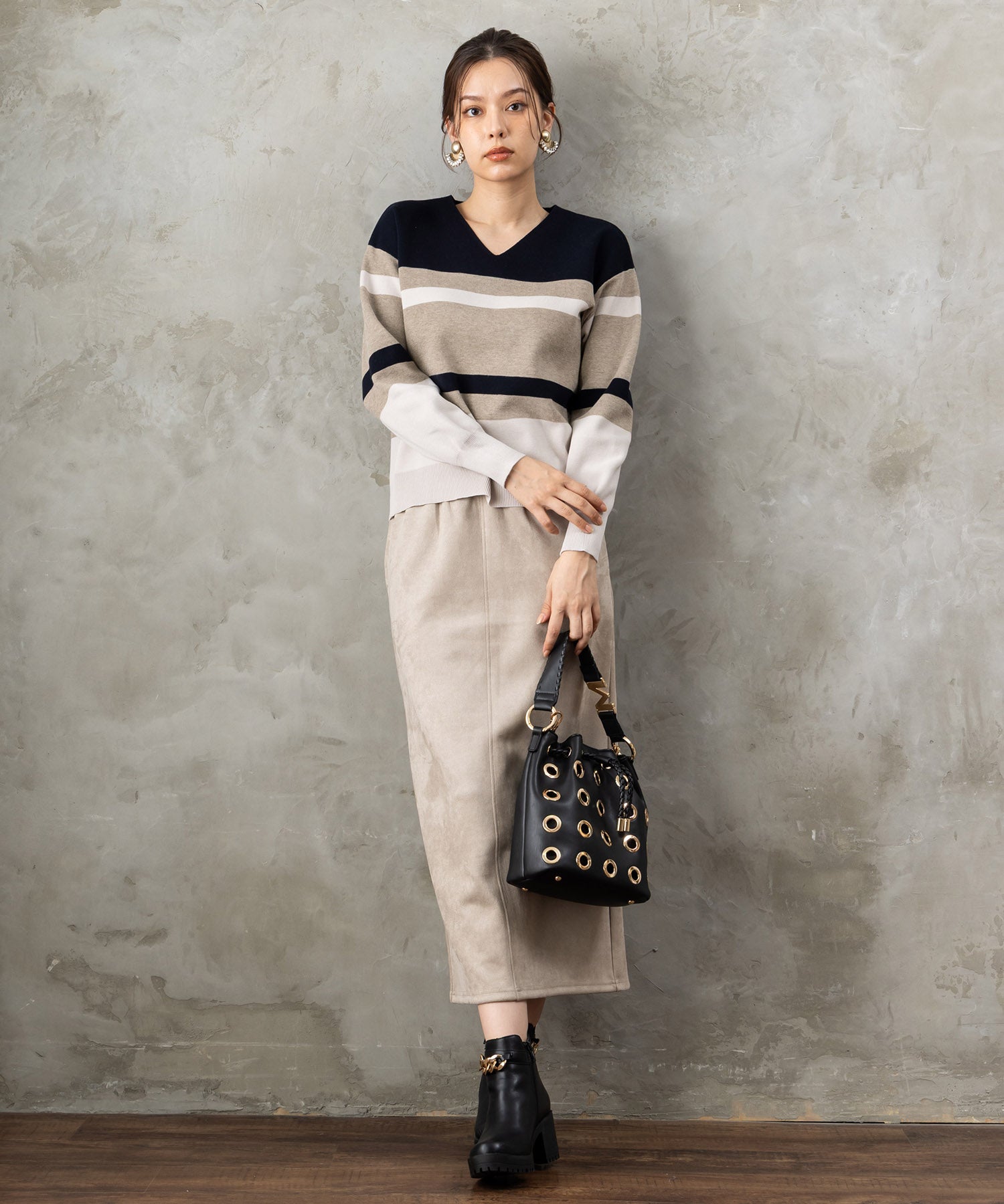 【JETSET SOLO PLUS】マシュマロタッチミラノVネックニット