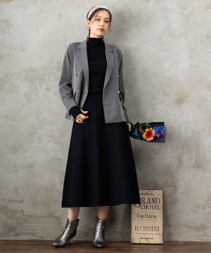 14-5887【FONT LAB】ミラノリブニットフレアスカート