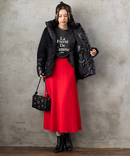 14-5887【FONT LAB】ミラノリブニットフレアスカート