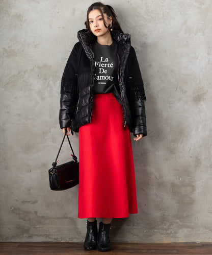 14-5887【FONT LAB】ミラノリブニットフレアスカート