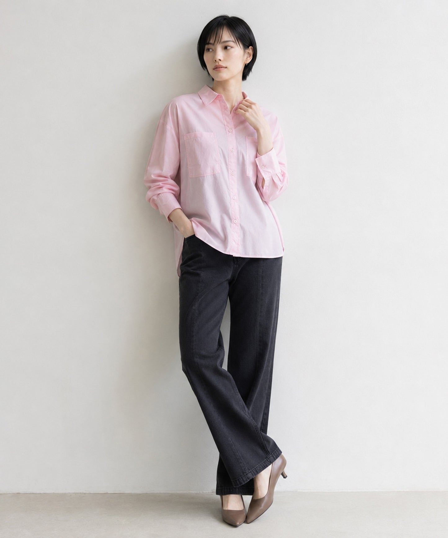 【NUMPH】バックボタニカルフォレストコンビシャツ