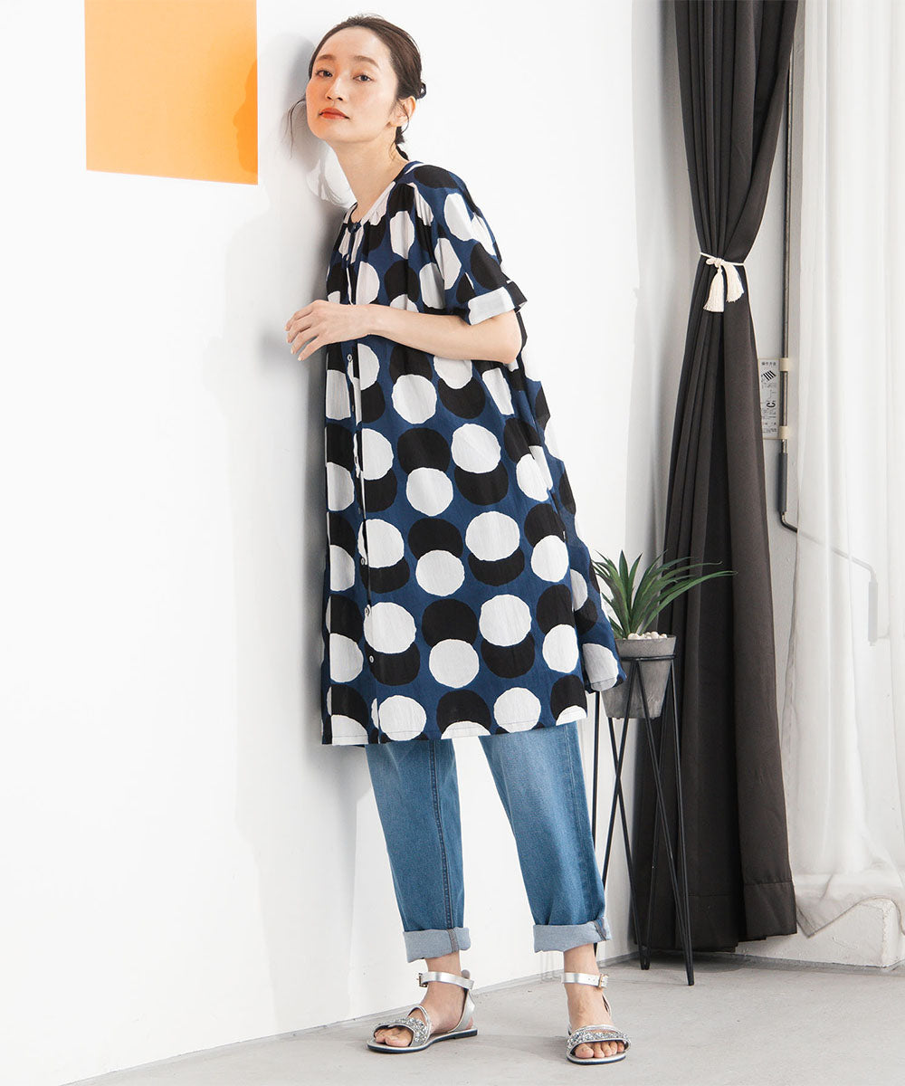 30-9674　21号(6L～) サークルプリントチュニック【先行予約】