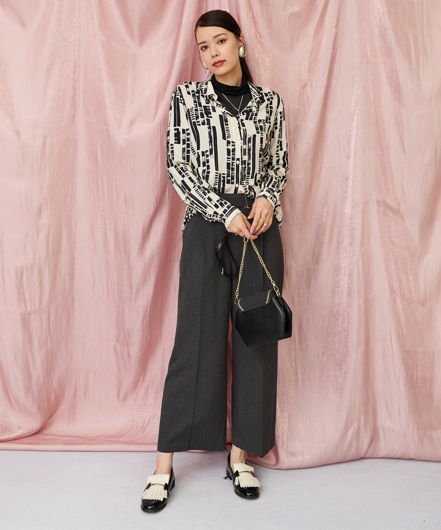 12-1892【JETSET SOLO PLUS】2WAYピーチツイルワイドパンツ