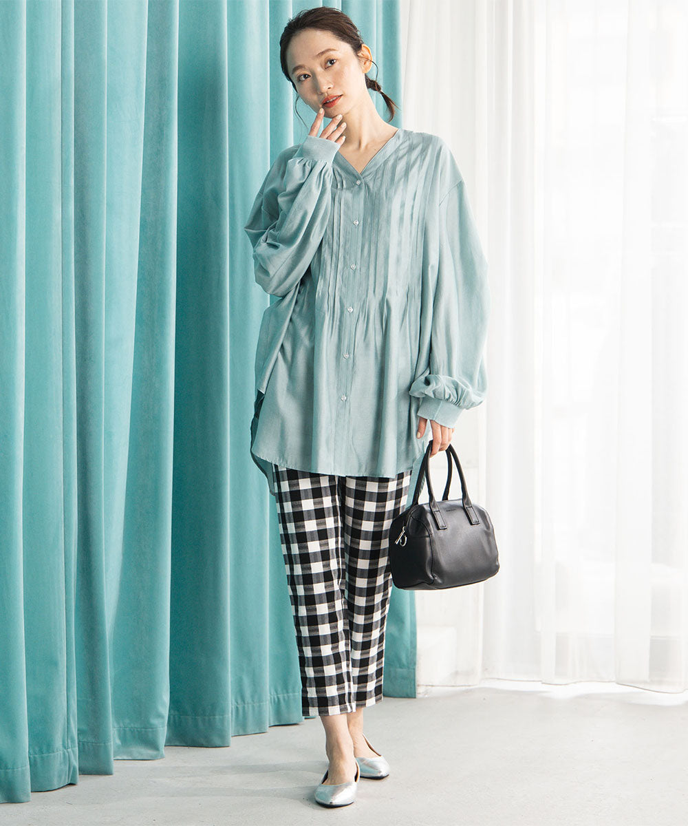 12-1676　21号(6L～) アソートチェックストレッチパンツ【先行予約】