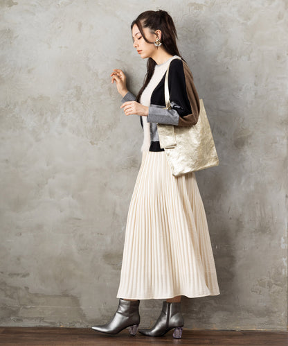 【FONT LAB】ミストウールタッチダブルプリーツスカート