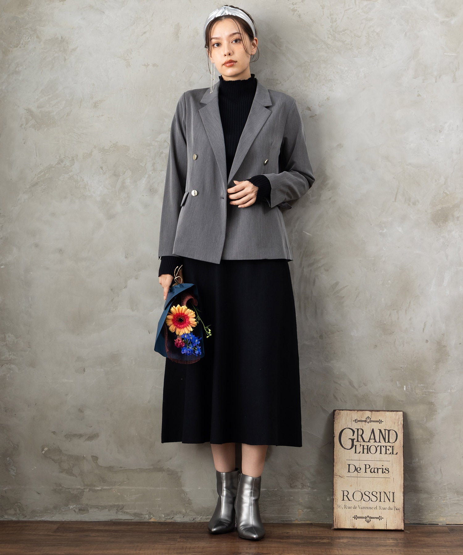 20-1183【JETSET SOLO PLUS】サイロストレッチツイルWブレストジャケット