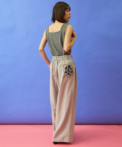 64-5887　【FONT LAB】ラメリブ2WAYタンクトップ