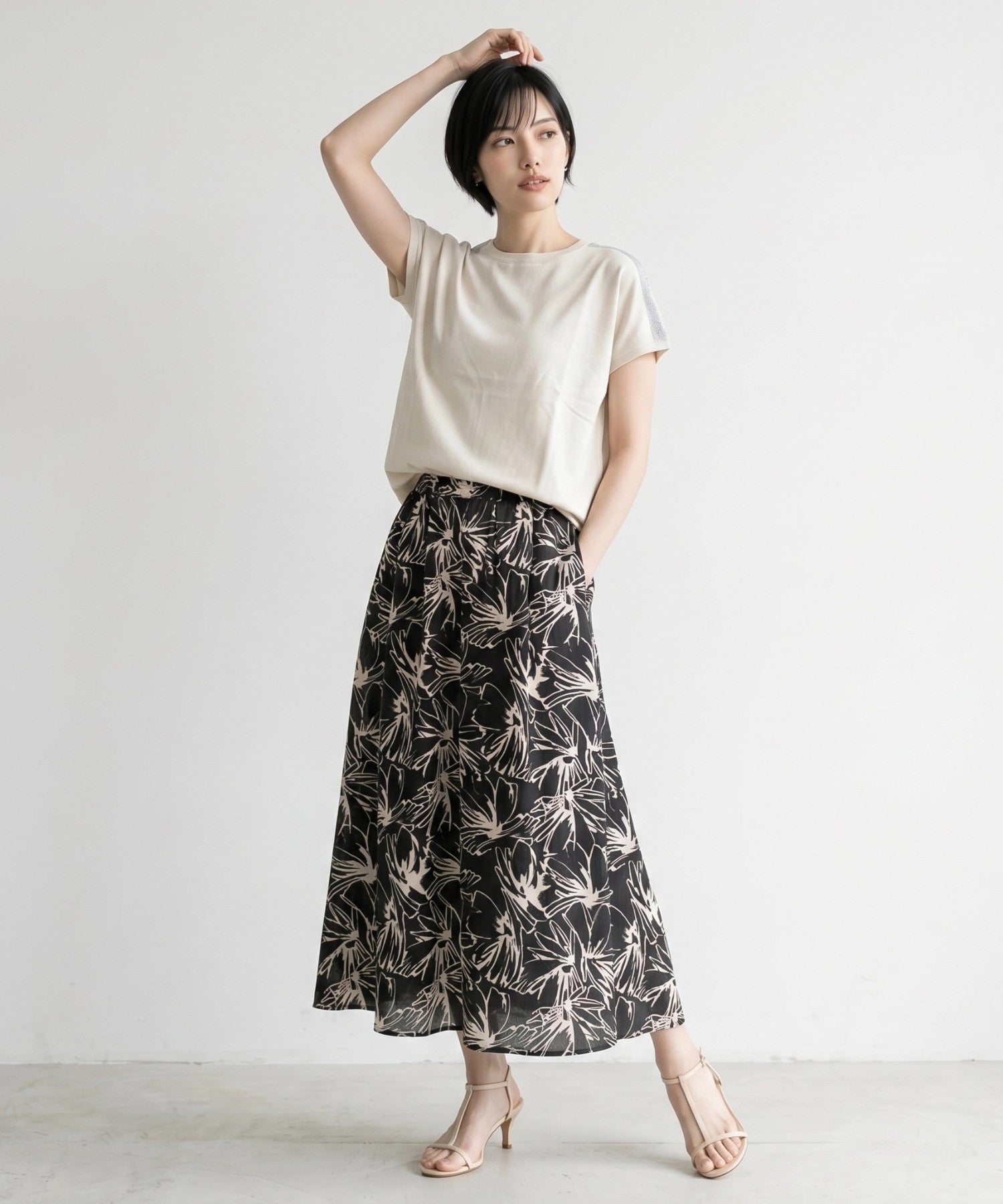 【FONT LAB】ラメショルダー2WAY Tシャツ