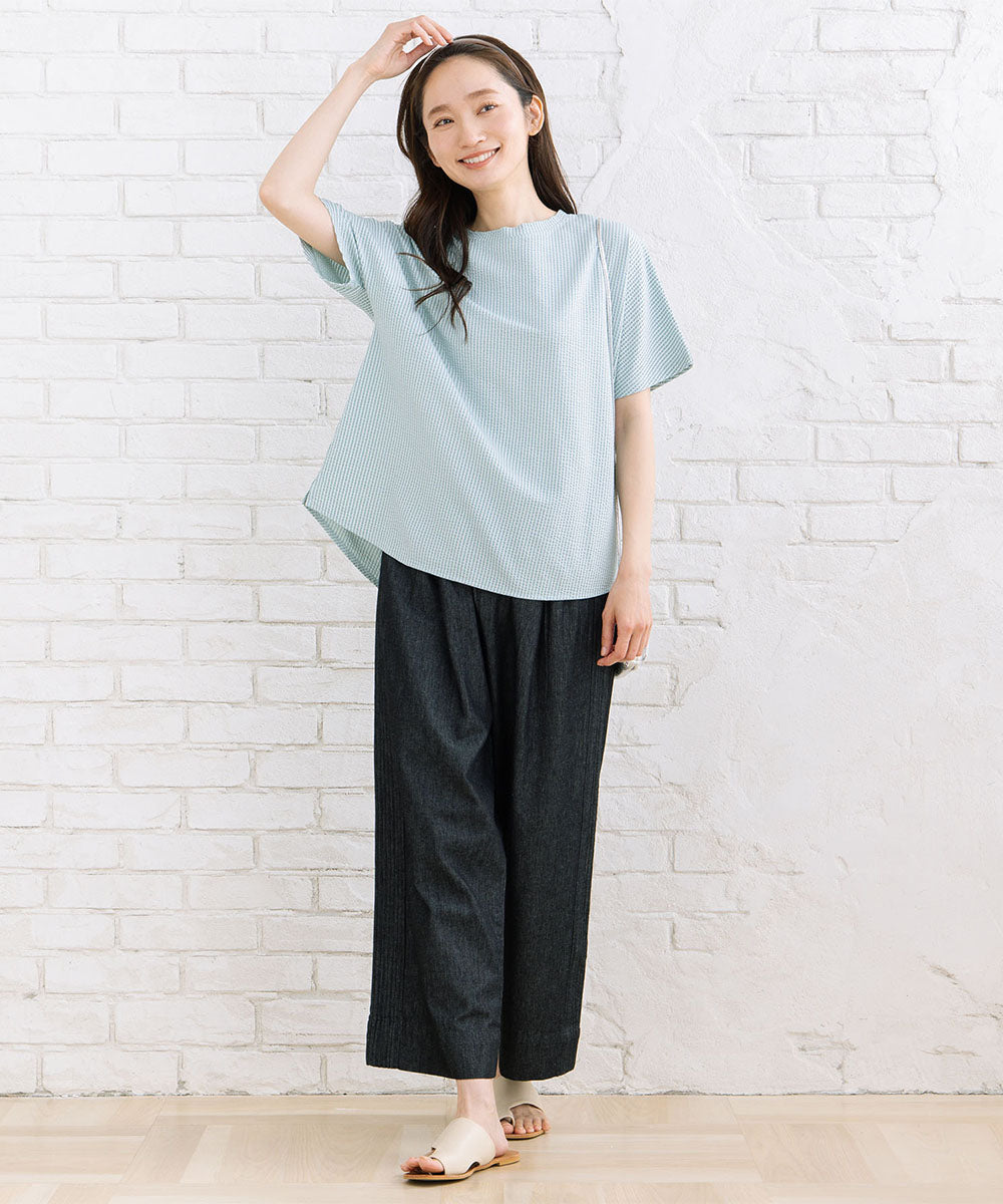 64-2680　21号(6L～) 〈MADE IN JAPAN〉【LYCRA・COOLMAX・吸汗・速乾】シアサッカーカットソー【先行予約】