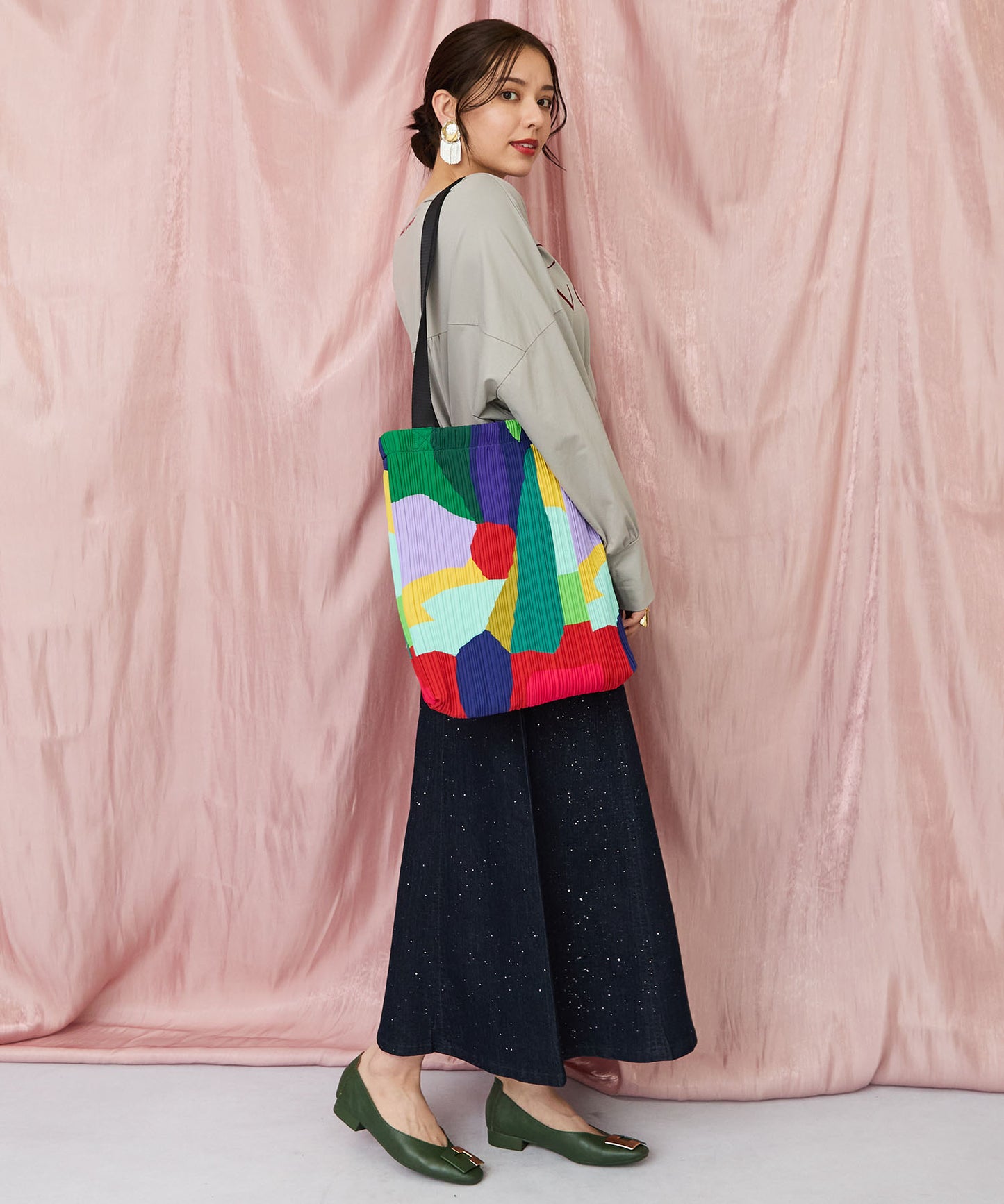 61-5847【FONT LAB】フロッキーロゴシルケットロングTシャツ