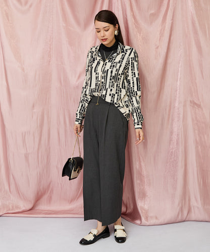 01-5911【SKFK】モノトーンジオメトリックシャツ