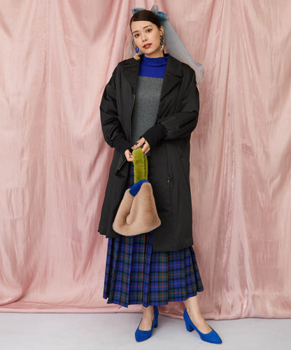 83-6387【FONT LAB】バイカラーファーBAG