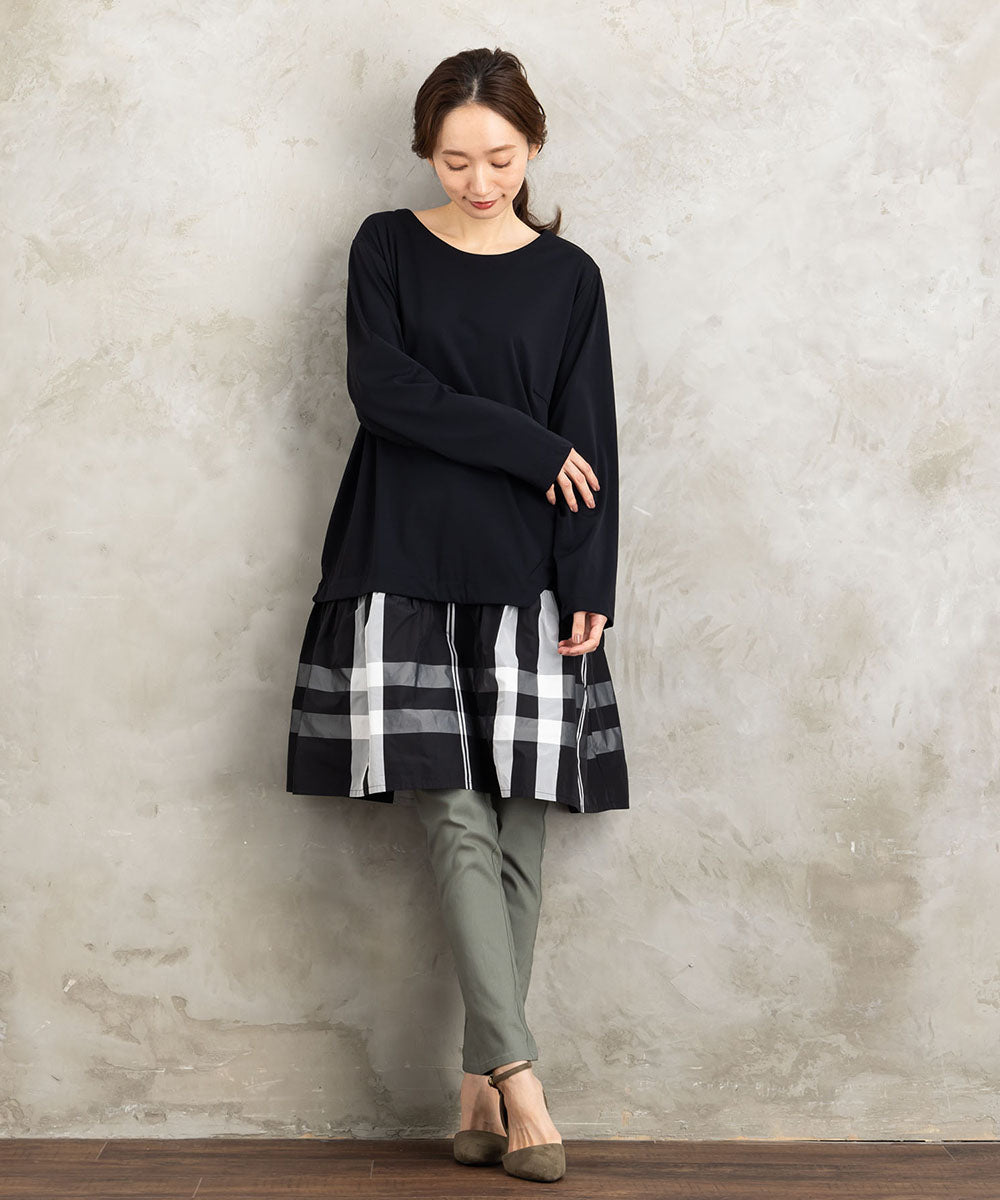 KOKOMARINA チェックレイヤードチュニック