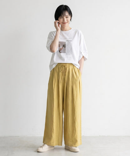 【FONT LAB】フォト×フォントプリント変形スリーブTシャツ