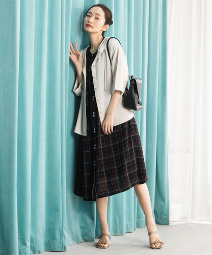 23-5475　【COOL・UV・防シワ】スムースジョーゼットフーディブルゾン【先行予約】