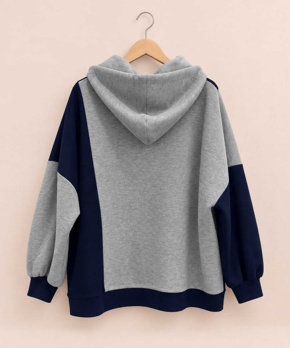 61-2729BLANC basque [Rogique]アシメバイカラーダンボールニットフーディ【先行予約】
