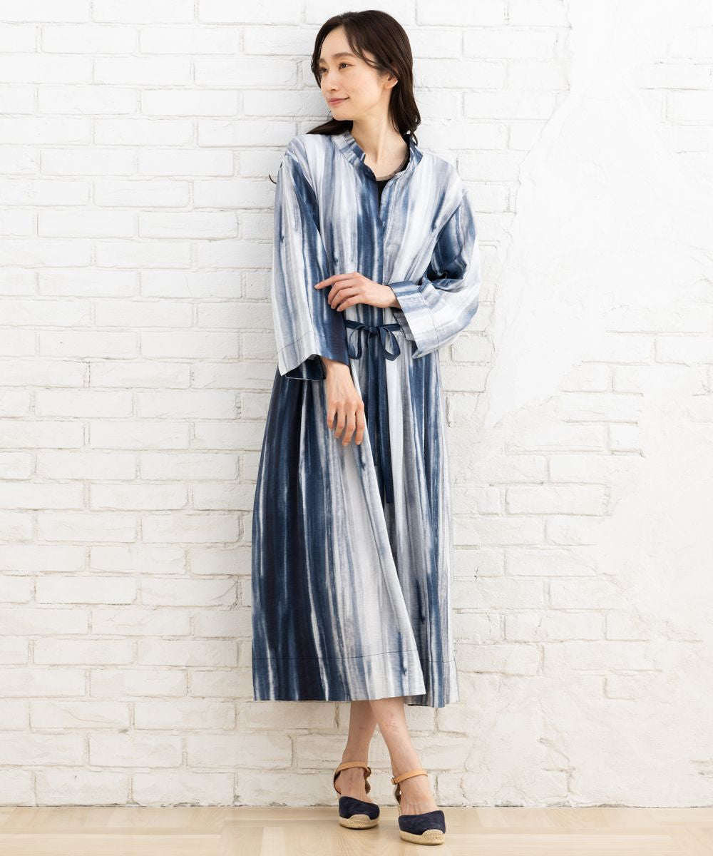 21号(6L～) KOKOMARINA ウエストマークグラデーションストライプワンピース