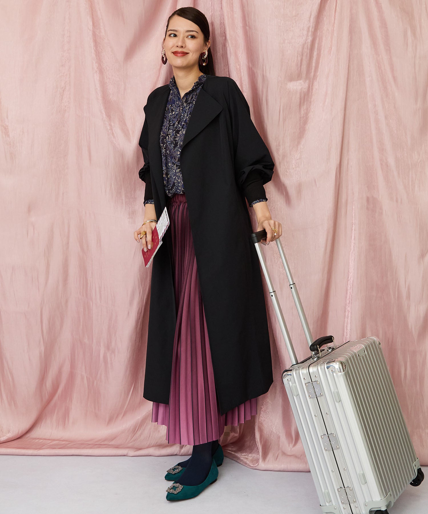 71-5584【FONT LAB】バイカラーリブスリーブコート