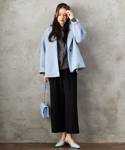 【JETSET SOLO PLUS】LANIFICIO BECAGLIバイカラーボンディングハーフコート