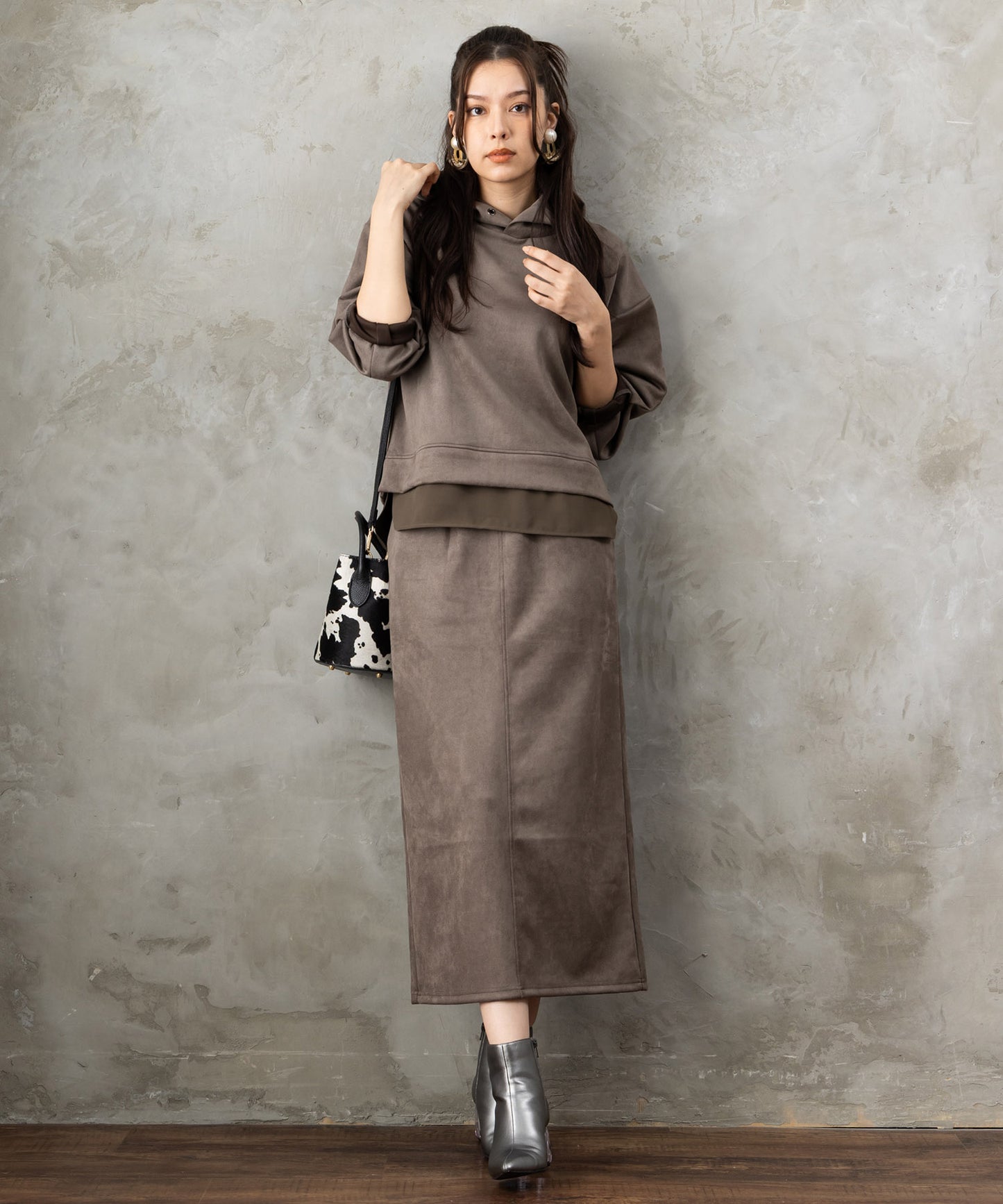 【FONT LAB】起毛ダンボールフーディーセットアップ