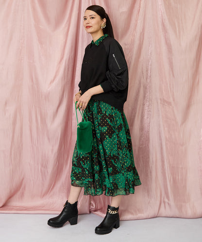 61-5850【FONT LAB】異素材コンビエンブロイダリーロゴスウェット