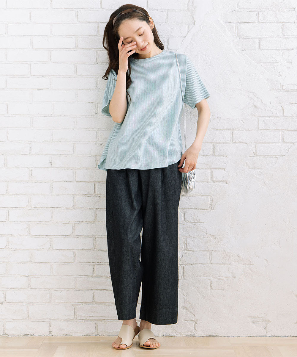 〈MADE IN JAPAN〉【LYCRA・COOLMAX・吸汗・速乾】シアサッカーカットソー