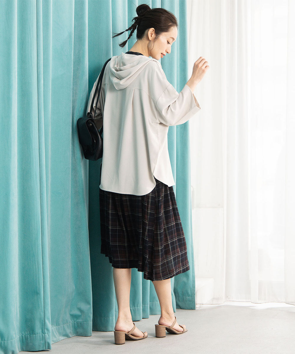 23-5475　【COOL・UV・防シワ】スムースジョーゼットフーディブルゾン【先行予約】