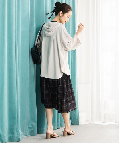 23-5475　【COOL・UV・防シワ】スムースジョーゼットフーディブルゾン【先行予約】