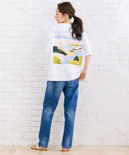 NUMPH 風景柄バックプリントTシャツ