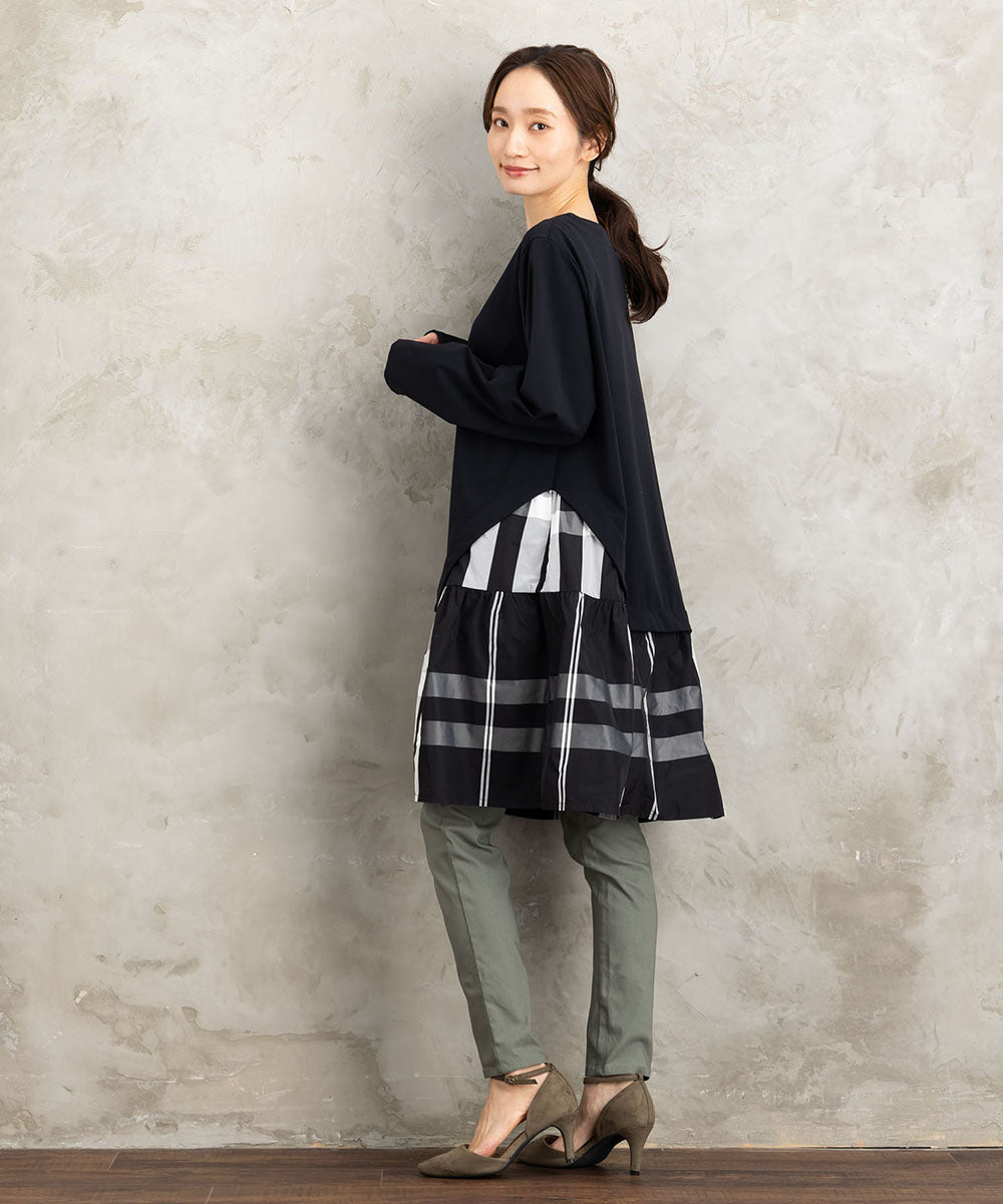 KOKOMARINA チェックレイヤードチュニック