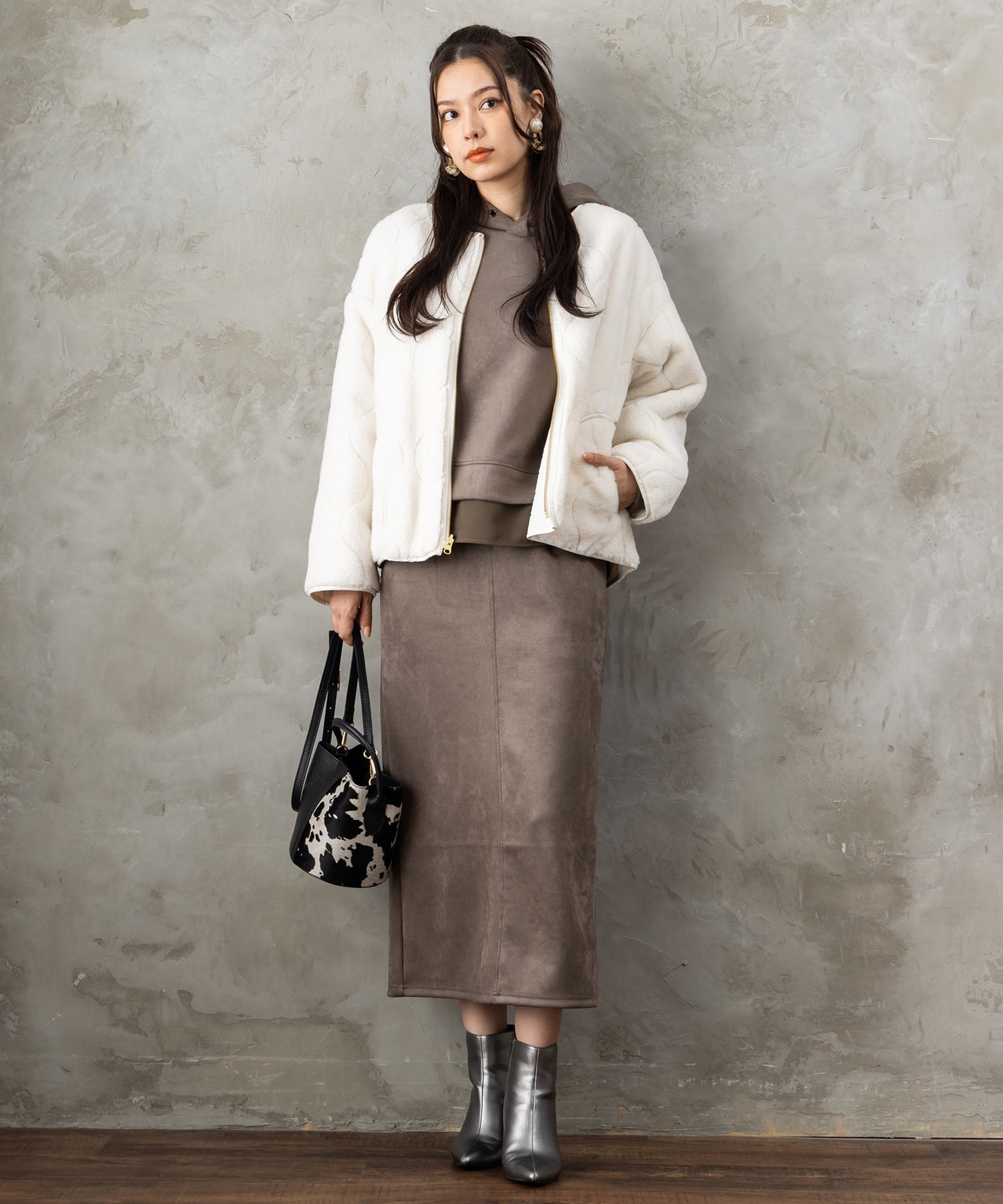 【FONT LAB】起毛ダンボールフーディーセットアップ