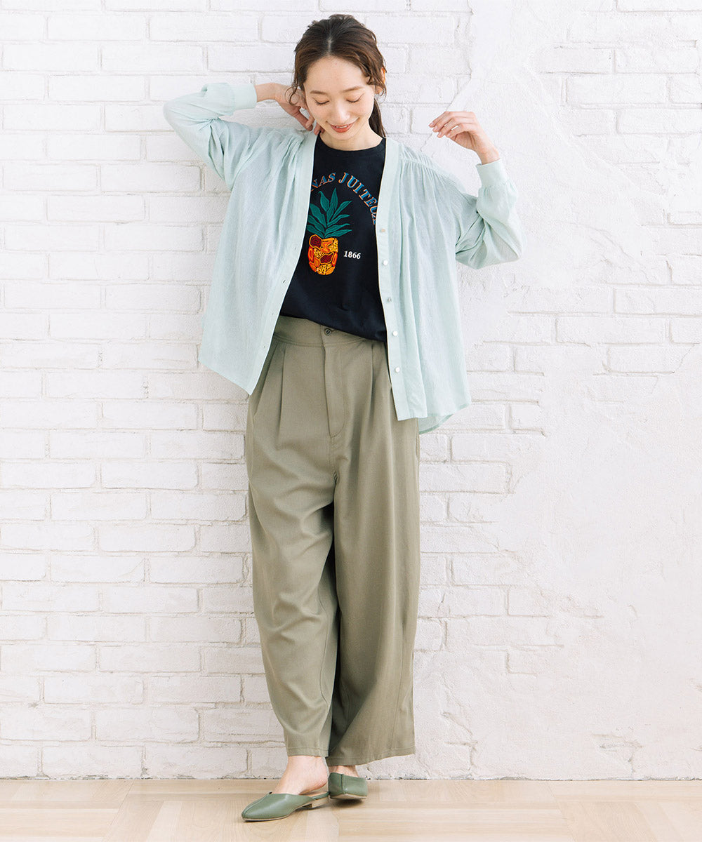 01-6719　FONTLAB 気流染めシャツカーディガン【先行予約】