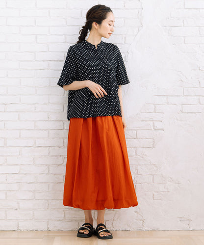 21号(6L～) FONTLAB タックジョーゼットドットブラウス