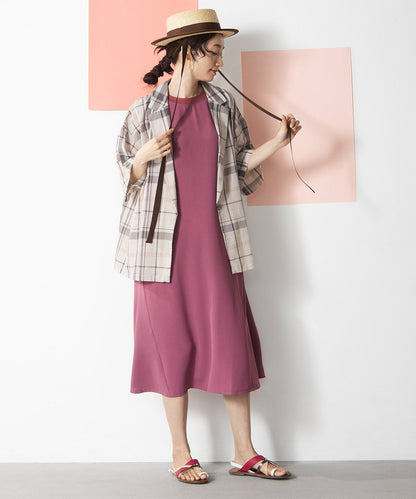 20-5471　コットンリネンドビーチェックジャケット【先行予約】