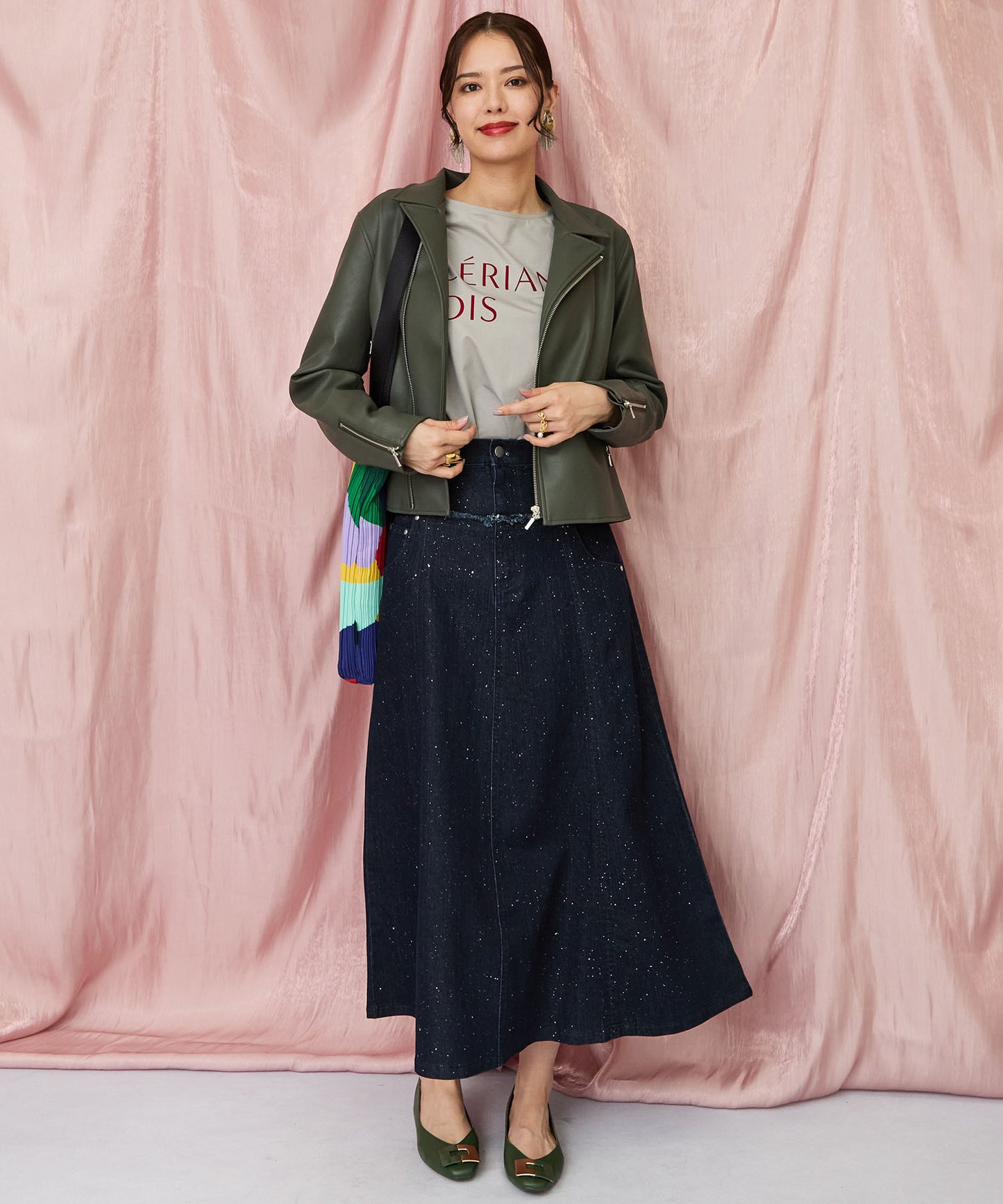 61-5847【FONT LAB】フロッキーロゴシルケットロングTシャツ