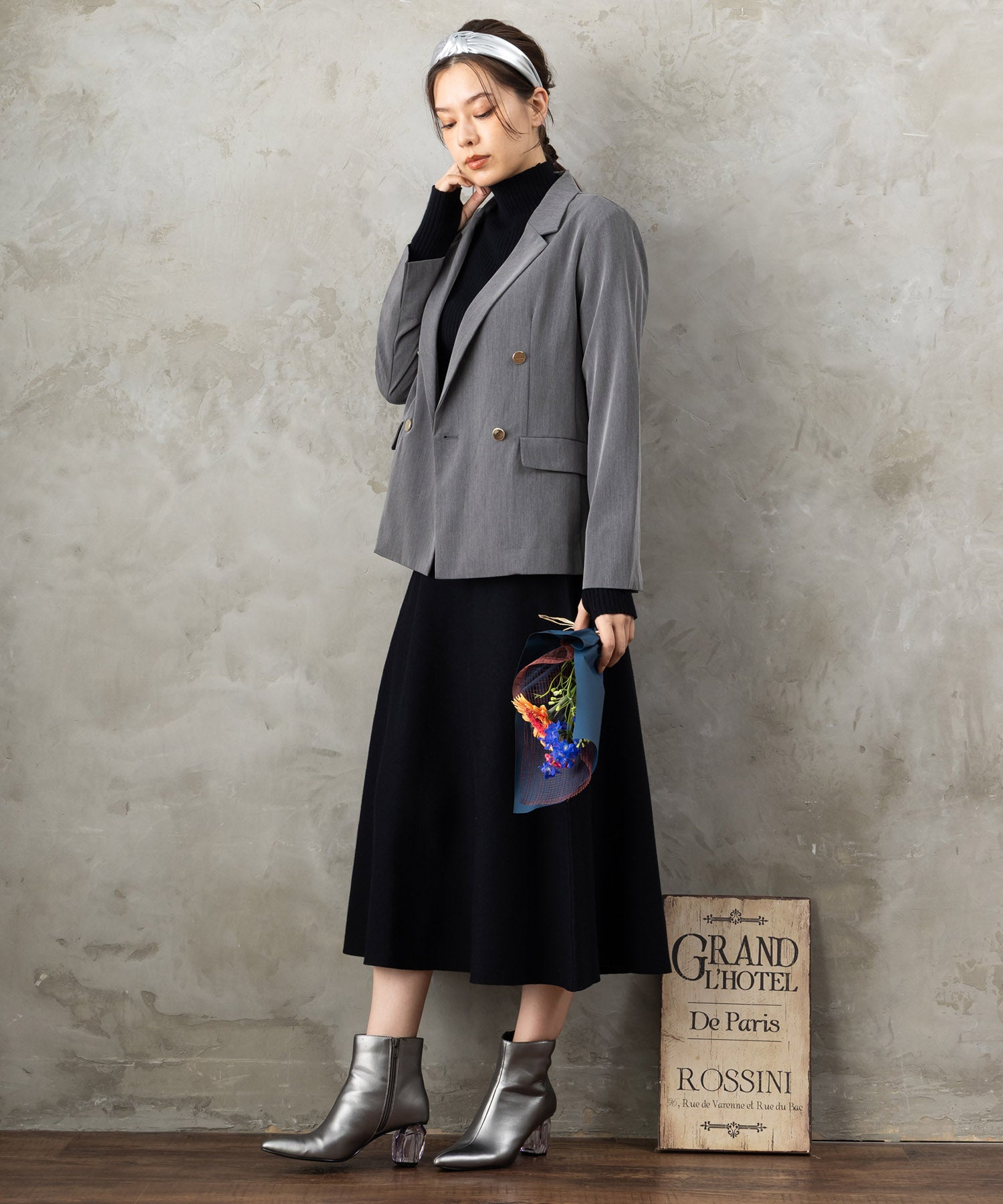 20-1183【JETSET SOLO PLUS】サイロストレッチツイルWブレストジャケット