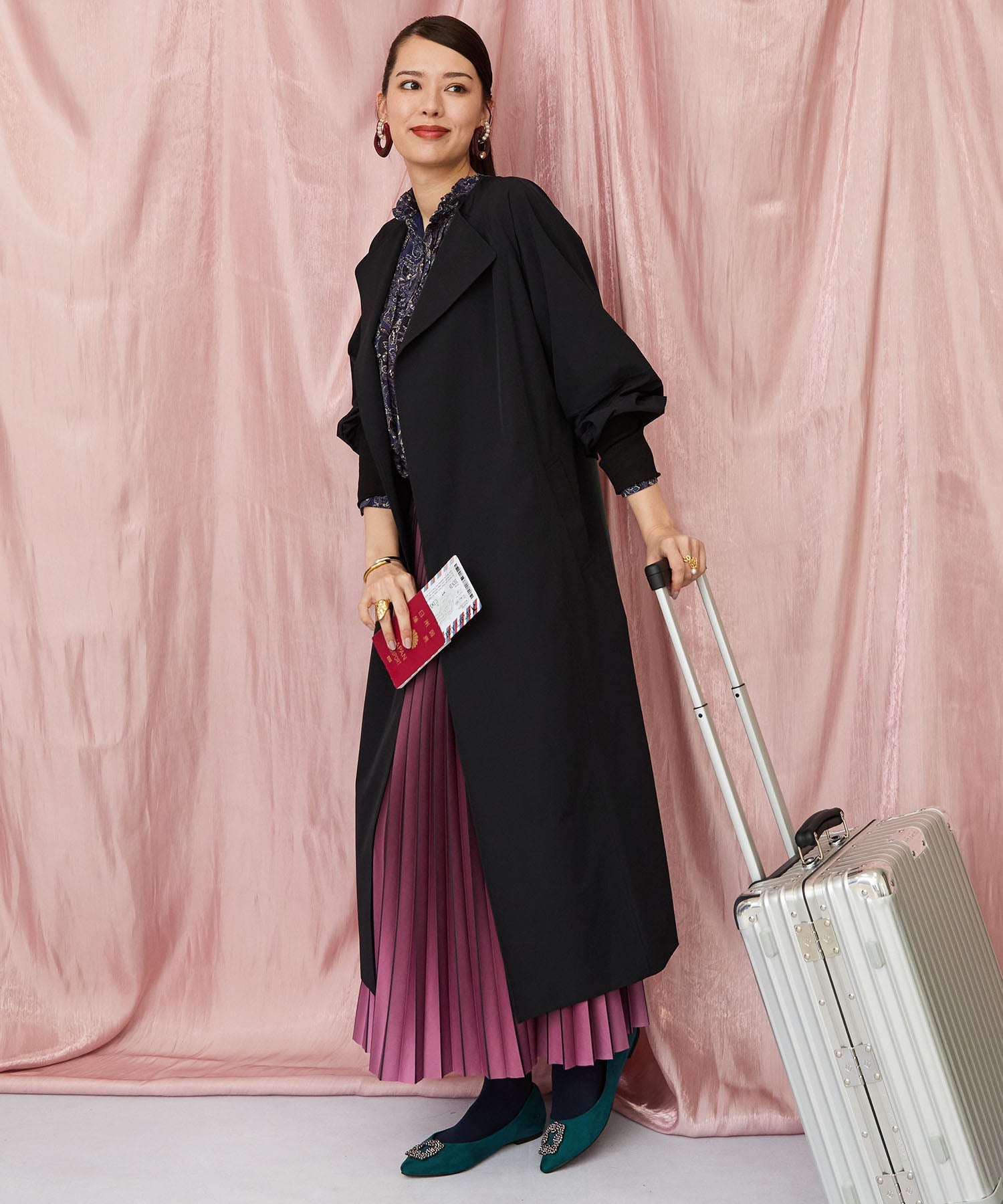 71-5584【FONT LAB】バイカラーリブスリーブコート