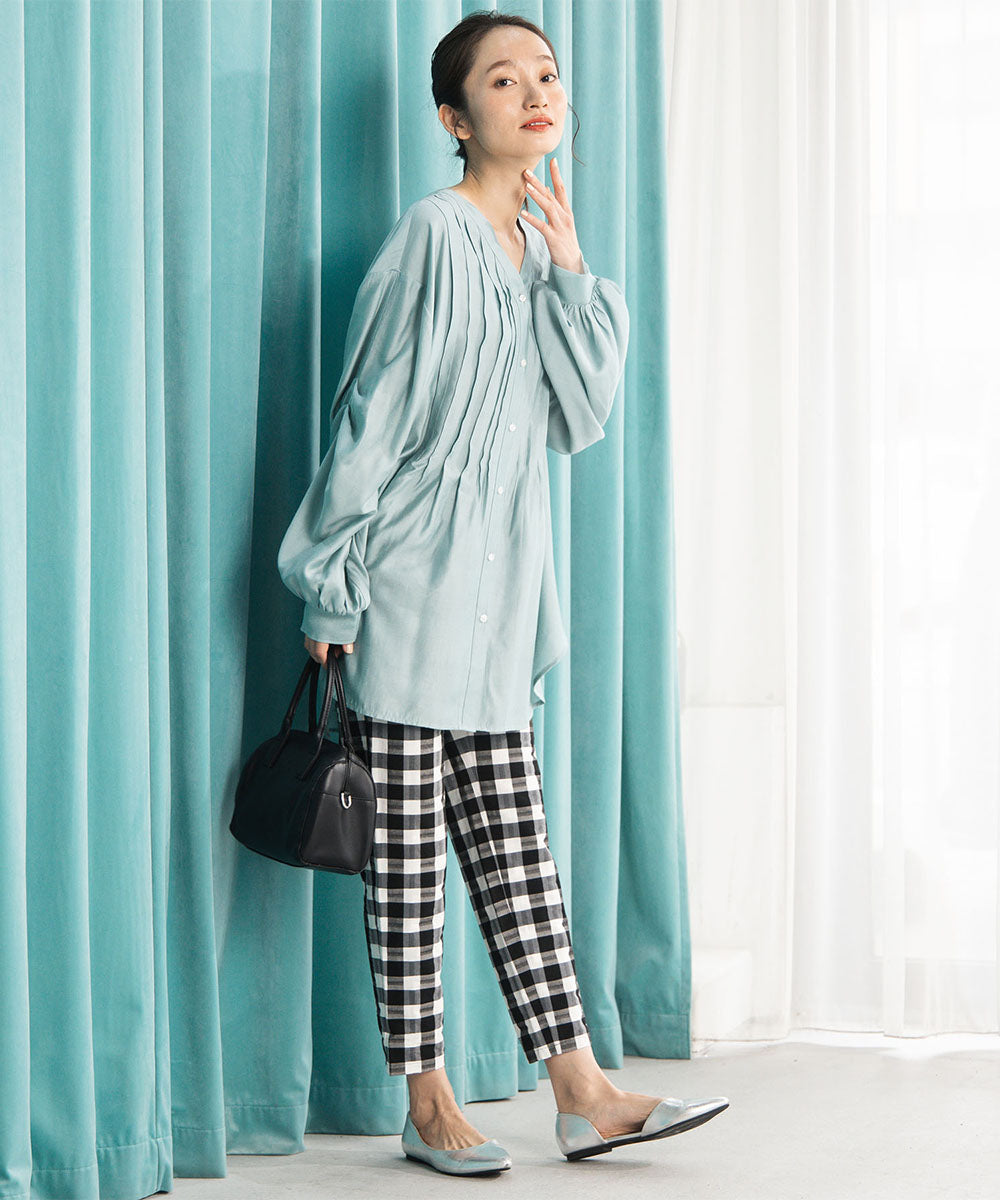 12-1675　アソートチェックストレッチパンツ【先行予約】