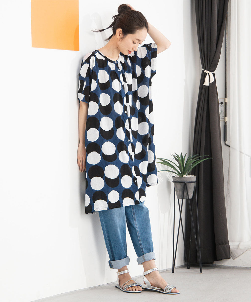 30-9674　21号(6L～) サークルプリントチュニック【先行予約】