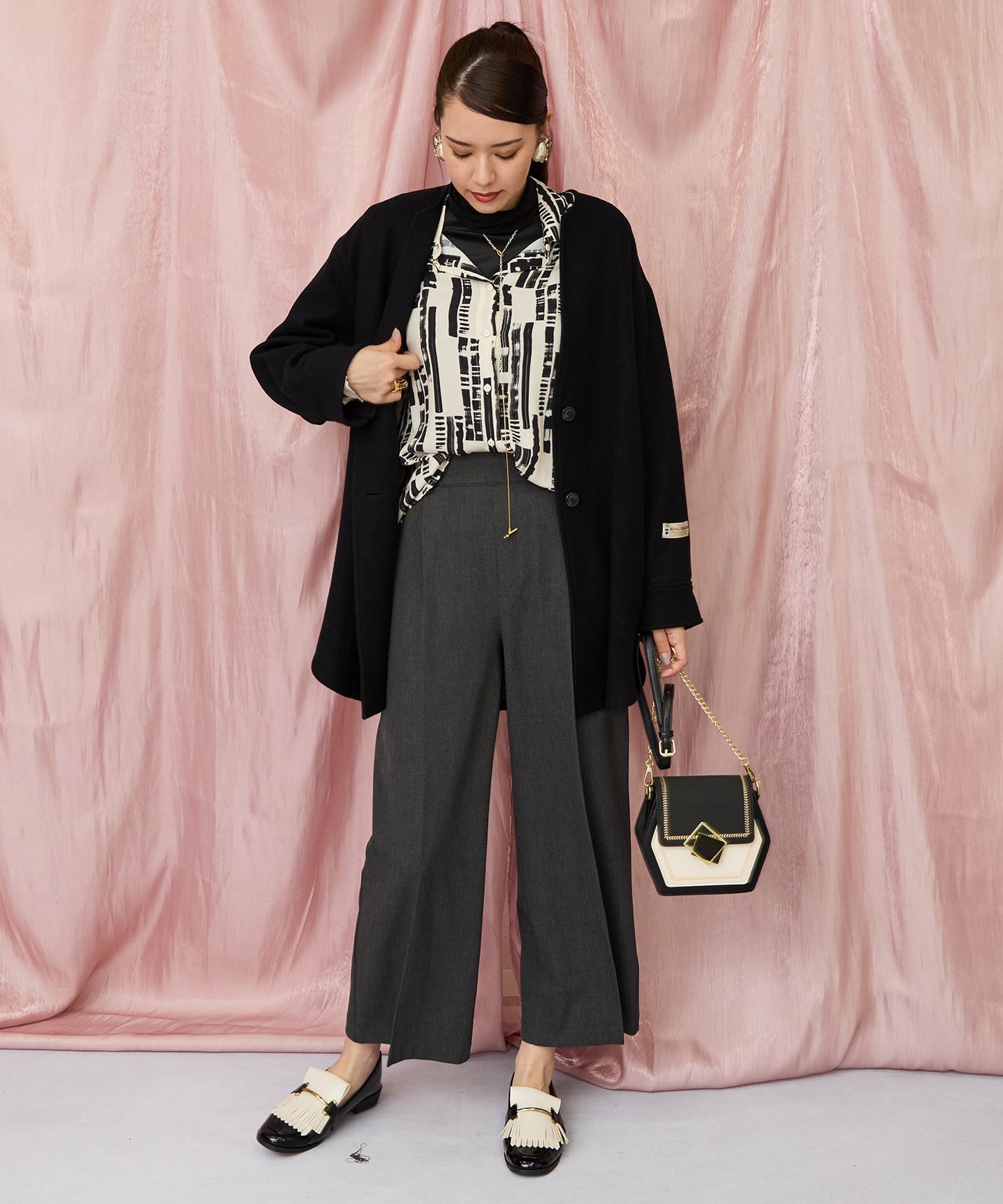 12-1892【JETSET SOLO PLUS】2WAYピーチツイルワイドパンツ