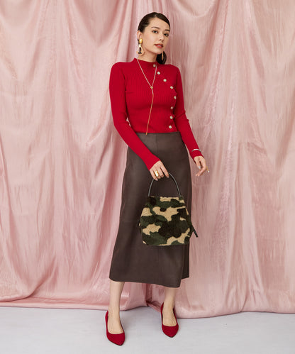 83-6384【TERESA CAMBI】カモフラージュボアBAG