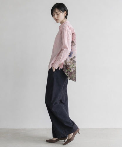 【NUMPH】バックボタニカルフォレストコンビシャツ