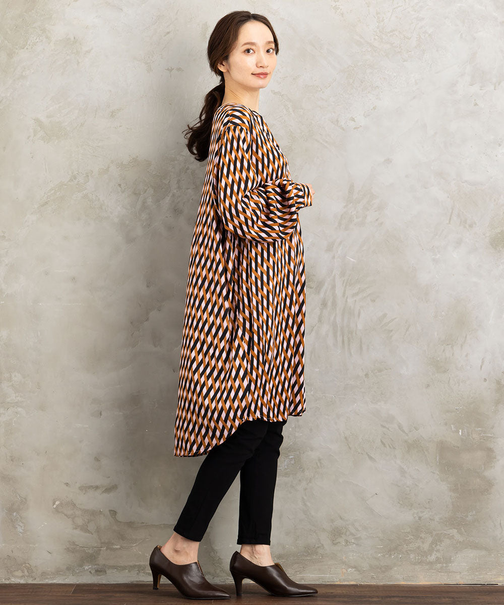 KAFFE アソートプリントシャツチュニック