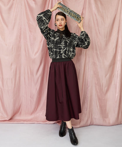 01-5923【FONT LAB】グラフィカルレターリングプリントブラウス