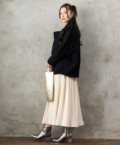 【FONT LAB】ミストウールタッチダブルプリーツスカート