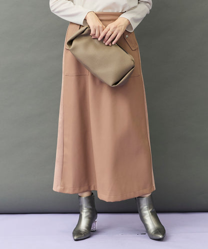 【FONT LAB】フェイクレザー×マシュマロスエードコンビスカート