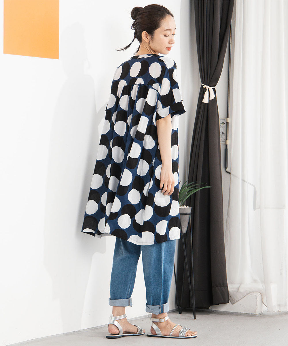 30-9674　21号(6L～) サークルプリントチュニック【先行予約】