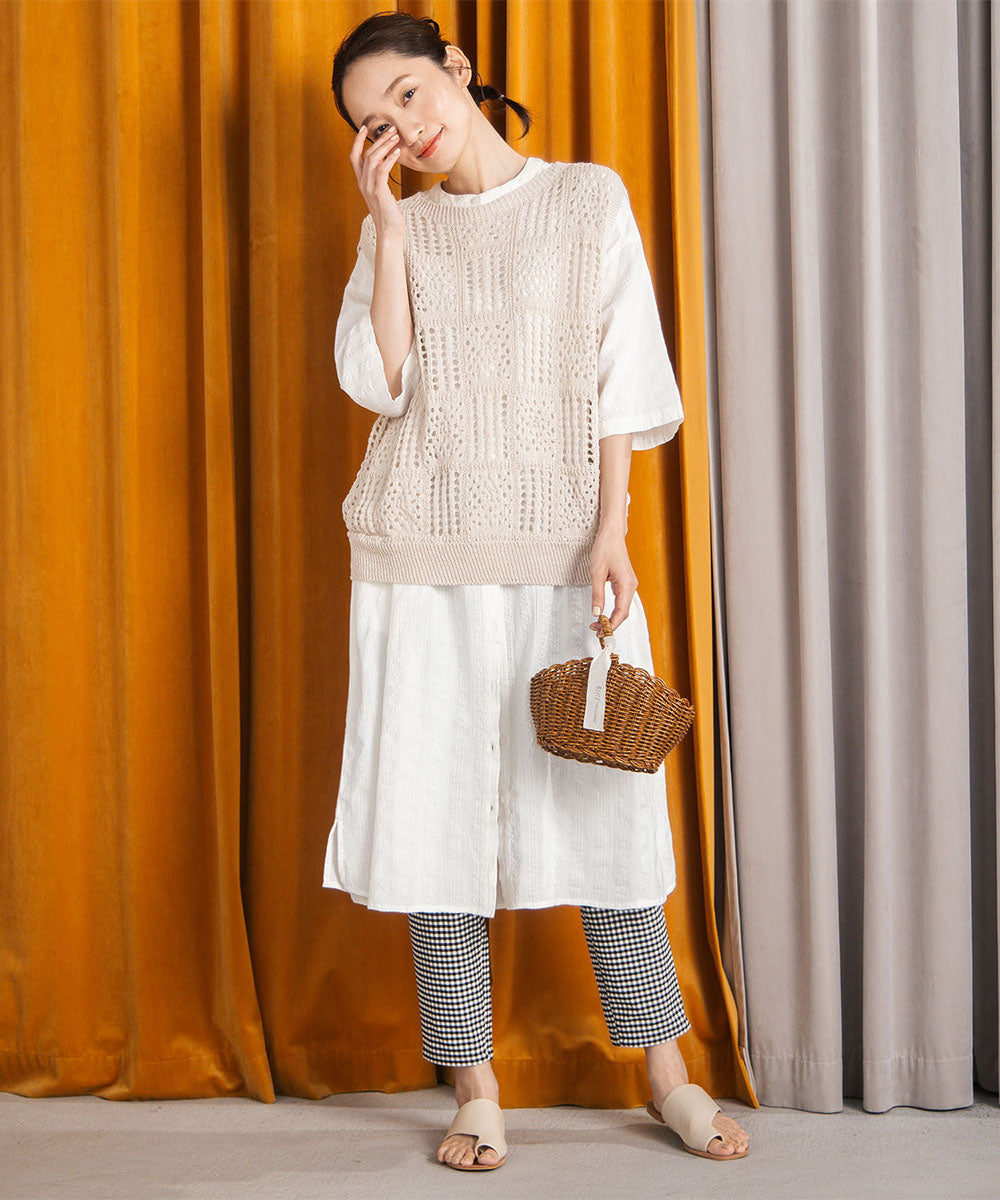 12-1676　21号(6L～) アソートチェックストレッチパンツ【先行予約】