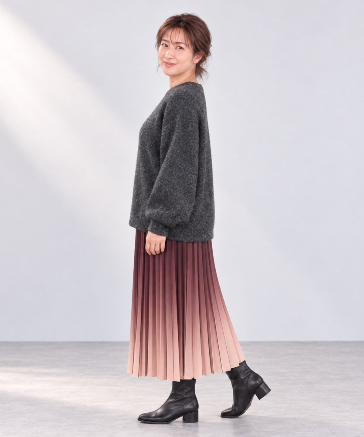【sabstreet bis】【web限定】 クルーネック杢ニット【先行予約】
